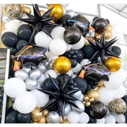 Balon foliowy dekoracja na urodziny gwiazda gwiazdki czarny 3D